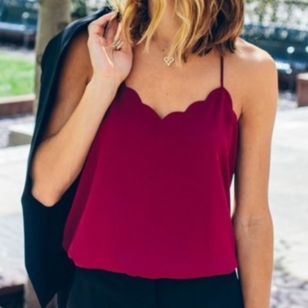 Reversible Scalloped-Edge Tank Top from Express